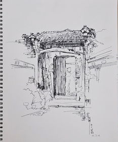 宏村写生 光影与岁月的诗意速写